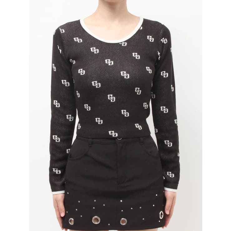 GG patternタイトニットトップス | GYDA | 詳細画像11 