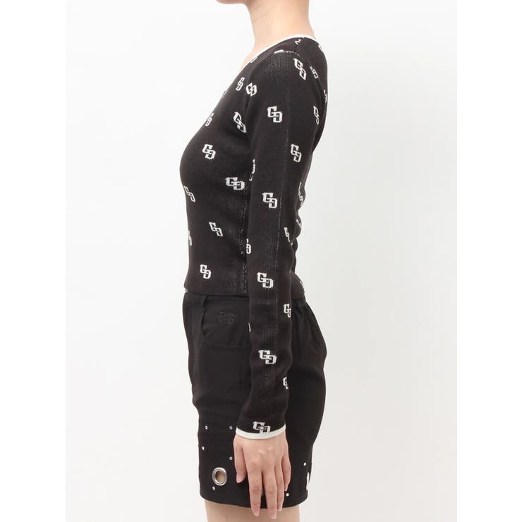 GG patternタイトニットトップス | GYDA | 詳細画像12 