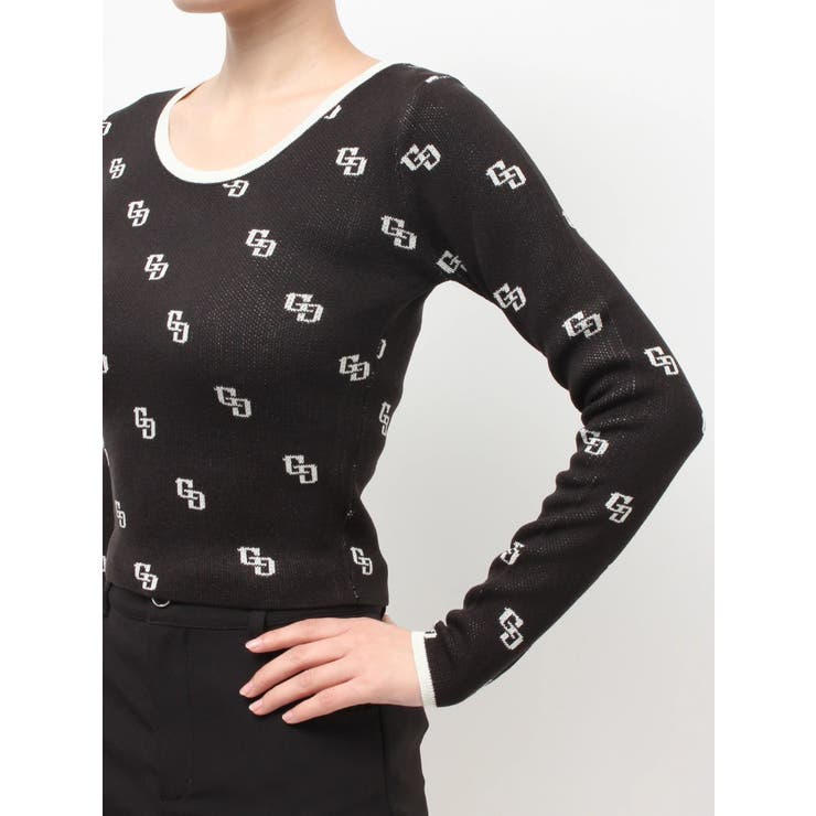 GG patternタイトニットトップス | GYDA | 詳細画像15 