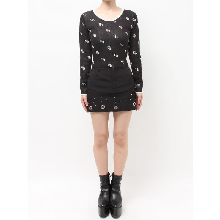 GG patternタイトニットトップス | GYDA | 詳細画像18 