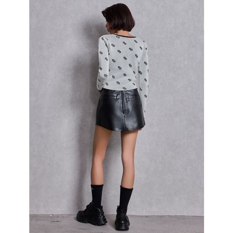 GG patternタイトニットトップス | GYDA | 詳細画像4 