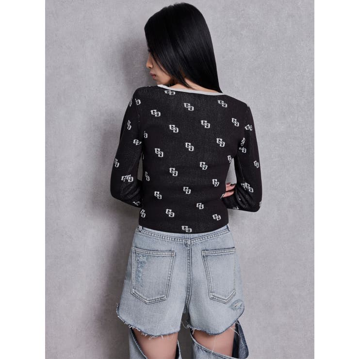 GG patternタイトニットトップス | GYDA | 詳細画像7 