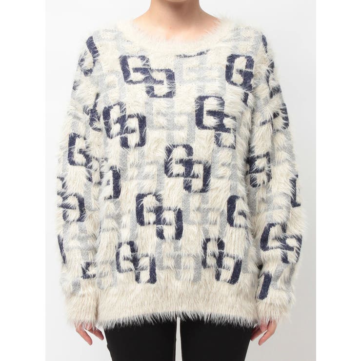 GG PATTERN MIXシャギーニットトップス | GYDA | 詳細画像15 