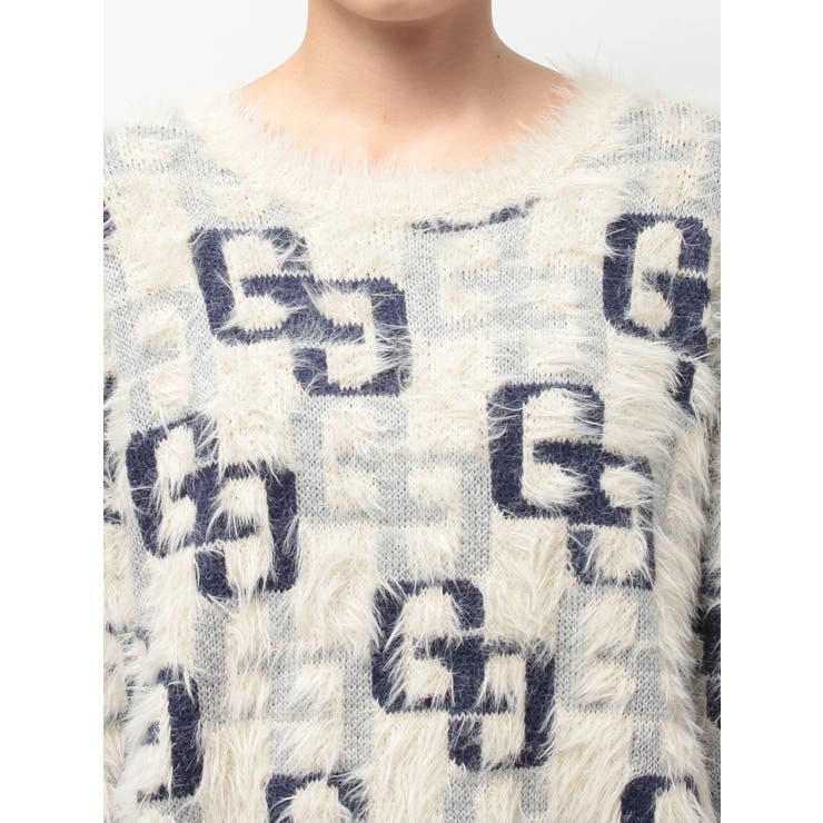 GG PATTERN MIXシャギーニットトップス | GYDA | 詳細画像18 