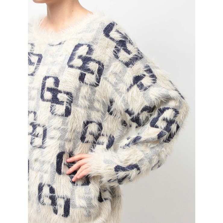 GG PATTERN MIXシャギーニットトップス | GYDA | 詳細画像19 