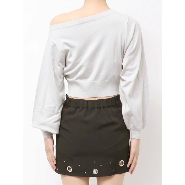 Gemyntar embossワンショルニットトップス | GYDA | 詳細画像17 