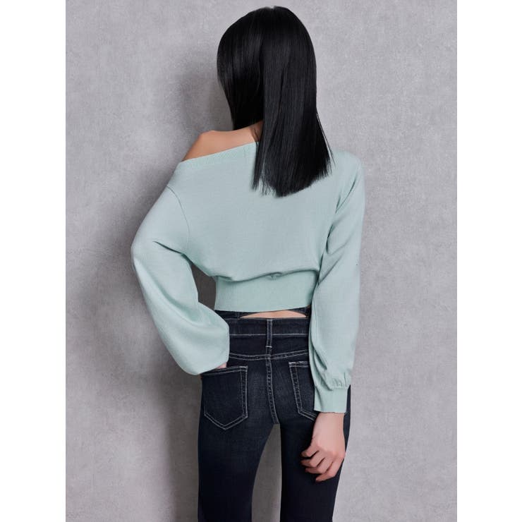 Gemyntar embossワンショルニットトップス | GYDA | 詳細画像3 