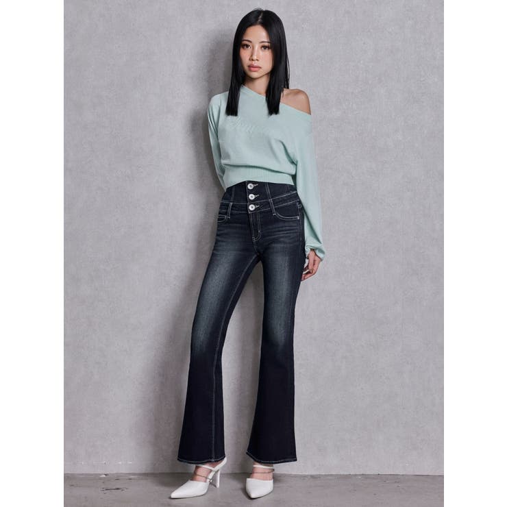 Gemyntar embossワンショルニットトップス | GYDA | 詳細画像4 