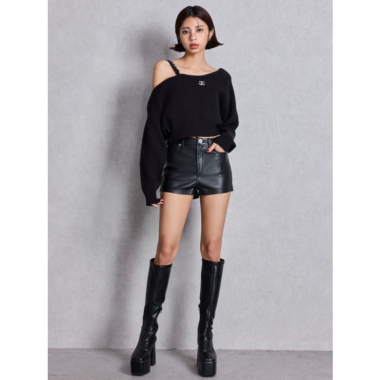 Symmetry GYDAワンショルチェーンニットトップス | GYDA | 詳細画像9 