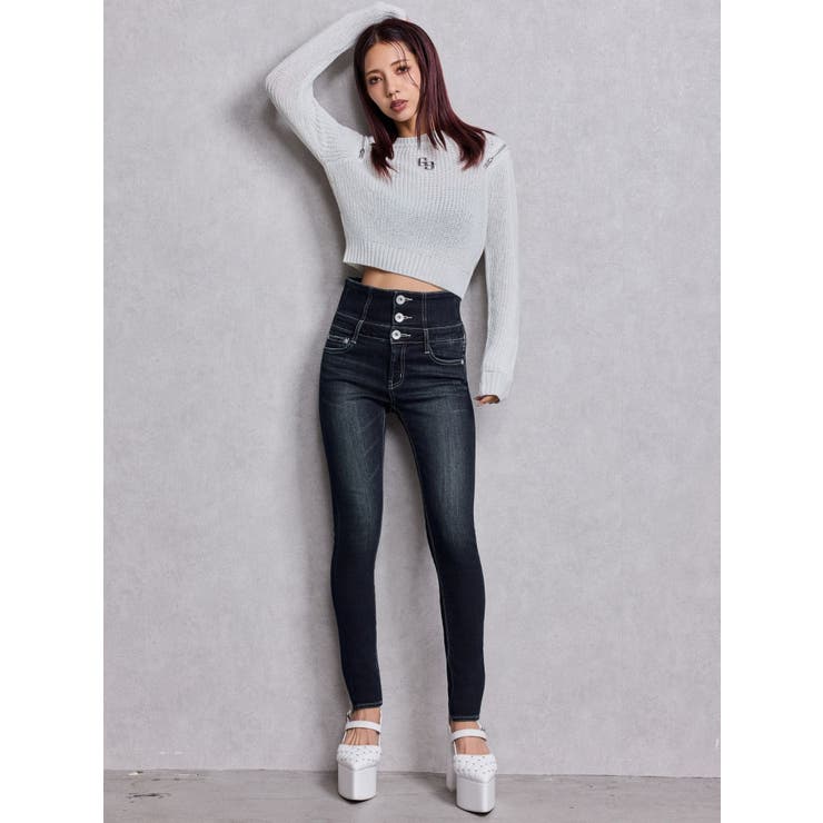 GG ZIP designラメニットトップス | GYDA | 詳細画像10 