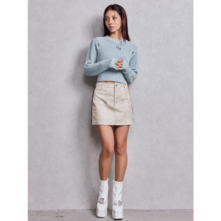 GG ZIP designラメニットトップス | GYDA | 詳細画像15 