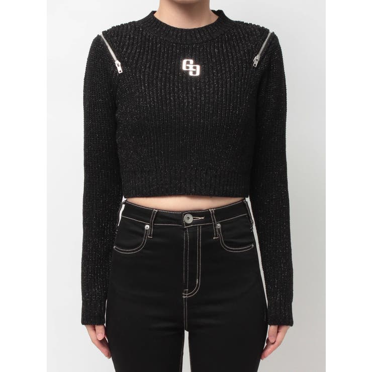 GG ZIP designラメニットトップス | GYDA | 詳細画像17 