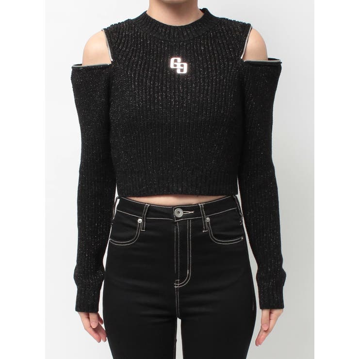 GG ZIP designラメニットトップス | GYDA | 詳細画像24 