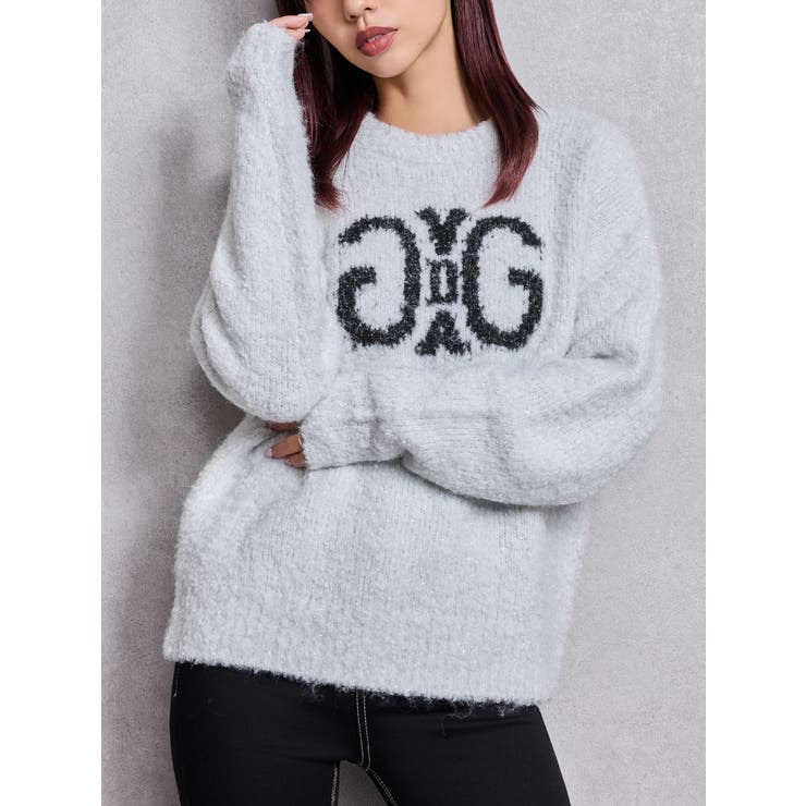 オフホワイト | Symmetry GYDA jacquardニットトップス | GYDA