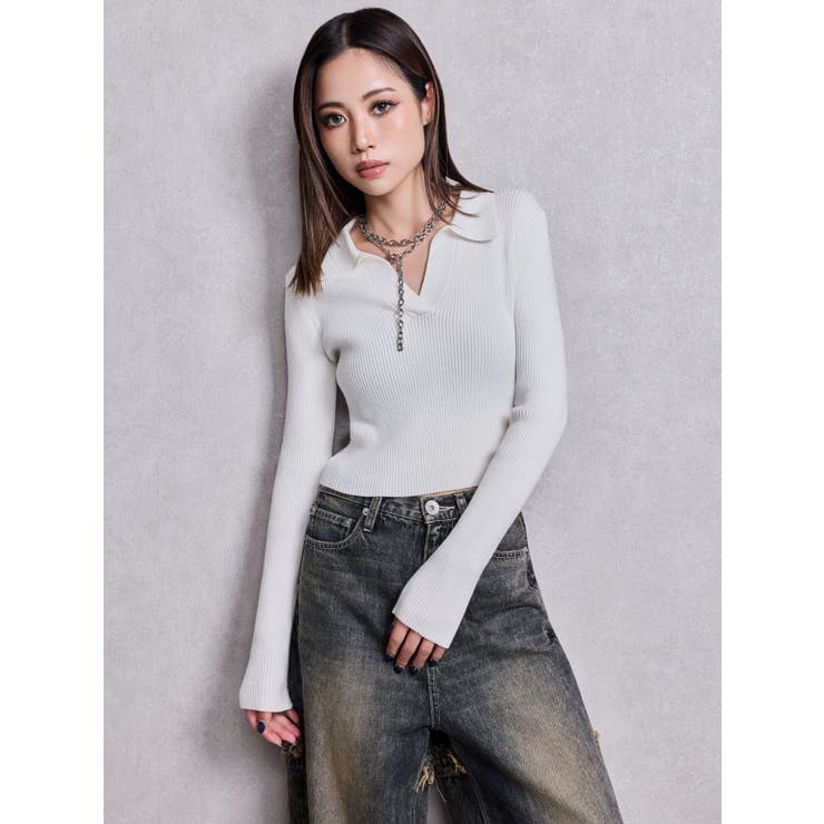 POLOニットトップス | GYDA | 詳細画像12 