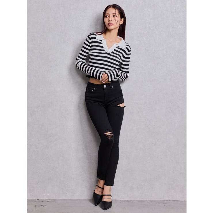 POLOニットトップス | GYDA | 詳細画像4 