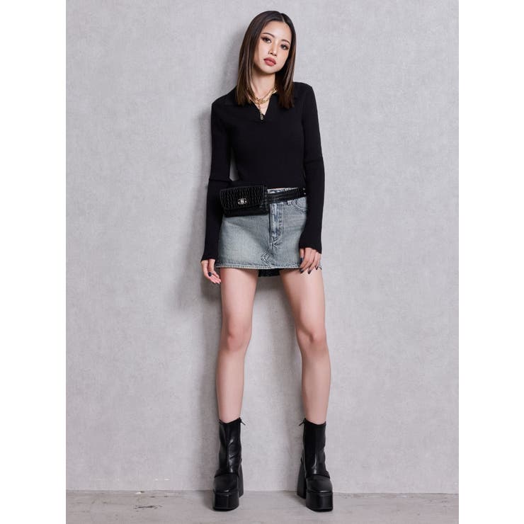 POLOニットトップス | GYDA | 詳細画像9 