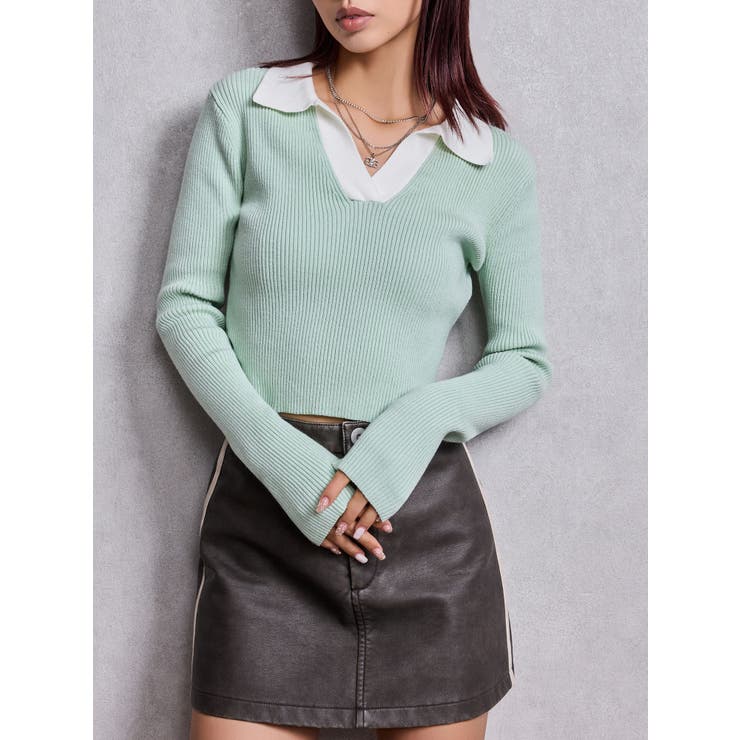 ミントグリーン | POLOニットトップス | GYDA