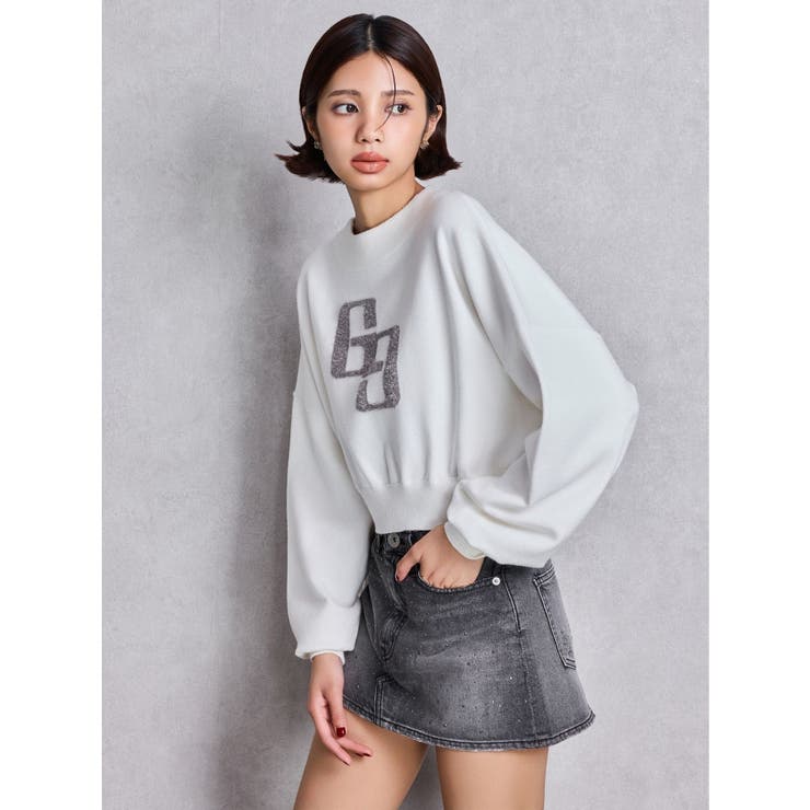 GGインターシャニットトップス[品番：MKSW0068684]｜GYDA（ジェイダ