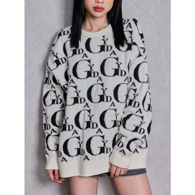 オフホワイト | GYDA PATTERN ニットトップス | GYDA