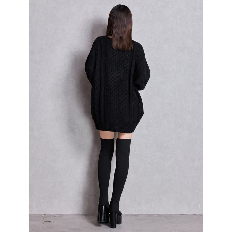 GGサガラ刺繍ケーブルニットトップス | GYDA | 詳細画像5 