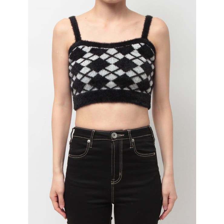 Argyll patternミニシャギーニットキャミ | GYDA | 詳細画像10 