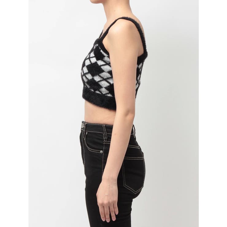 Argyll patternミニシャギーニットキャミ | GYDA | 詳細画像11 