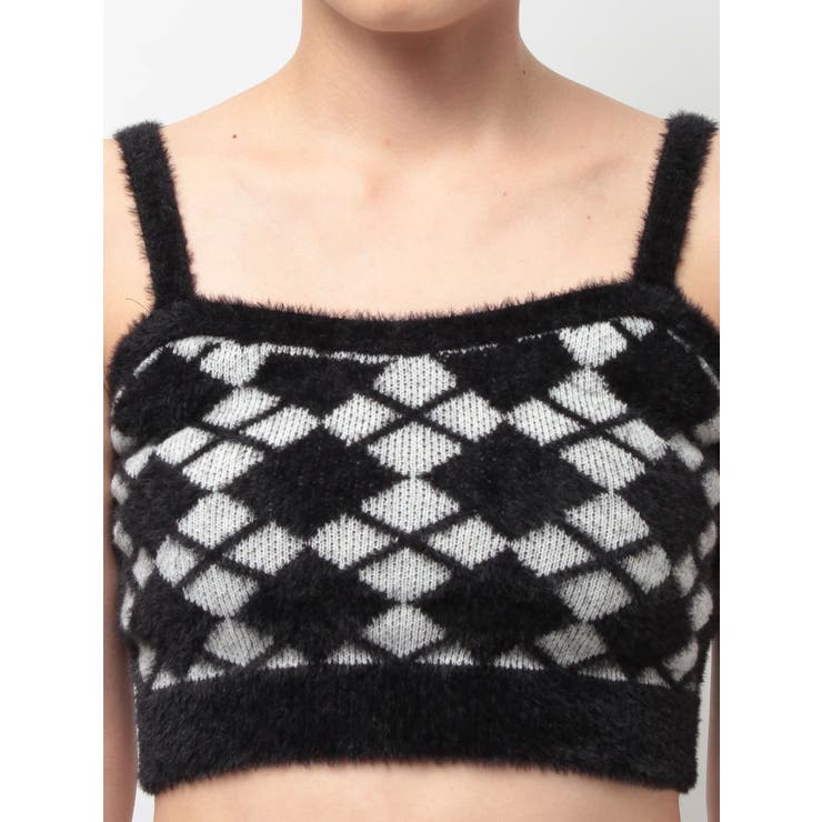 Argyll patternミニシャギーニットキャミ | GYDA | 詳細画像13 