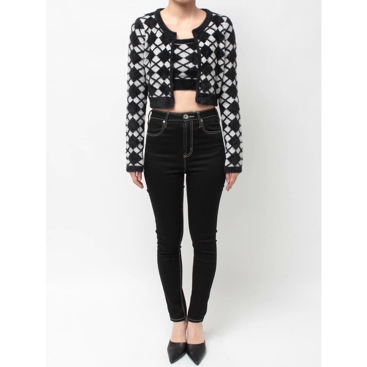 Argyll patternミニシャギーニットキャミ | GYDA | 詳細画像17 