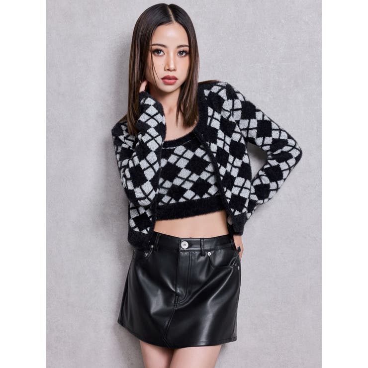 Argyll patternミニシャギーニットキャミ | GYDA | 詳細画像5 