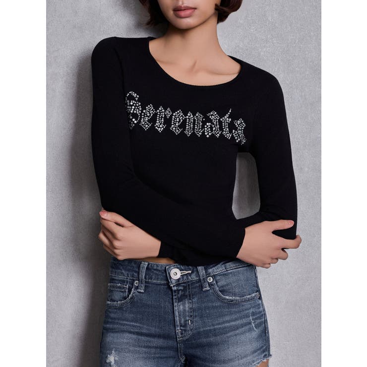 ブラック | Serenata bijouニットトップス | GYDA