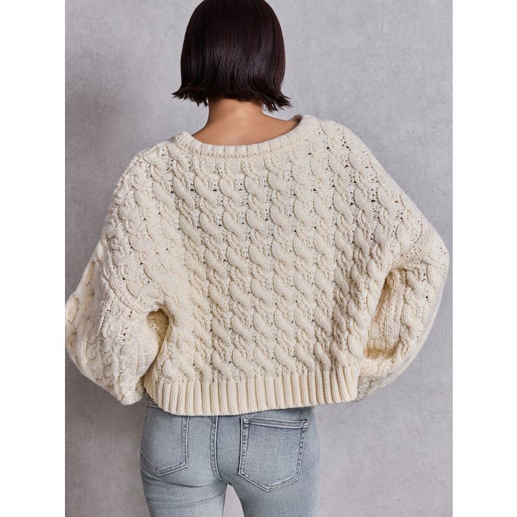 ケーブルクルーネックニットトップス | GYDA | 詳細画像12 