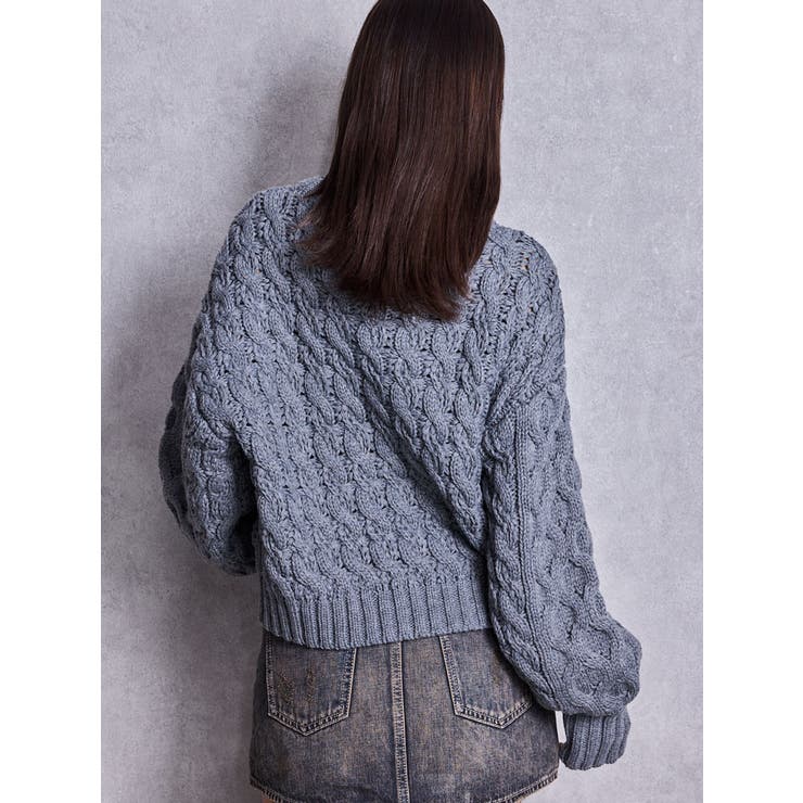 ケーブルクルーネックニットトップス | GYDA | 詳細画像18 