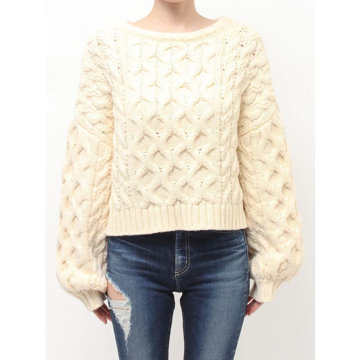 ケーブルクルーネックニットトップス | GYDA | 詳細画像24 