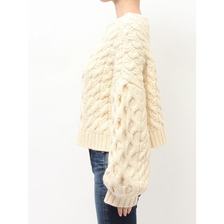 ケーブルクルーネックニットトップス | GYDA | 詳細画像25 