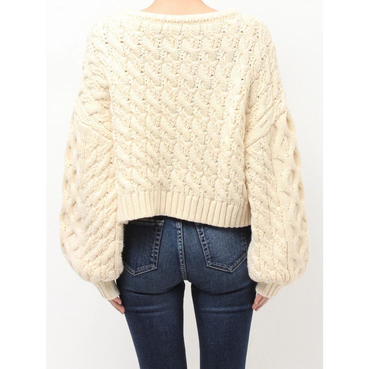 ケーブルクルーネックニットトップス | GYDA | 詳細画像26 