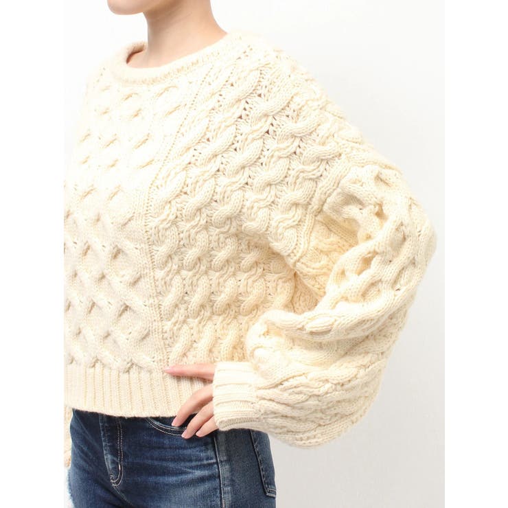 ケーブルクルーネックニットトップス | GYDA | 詳細画像28 