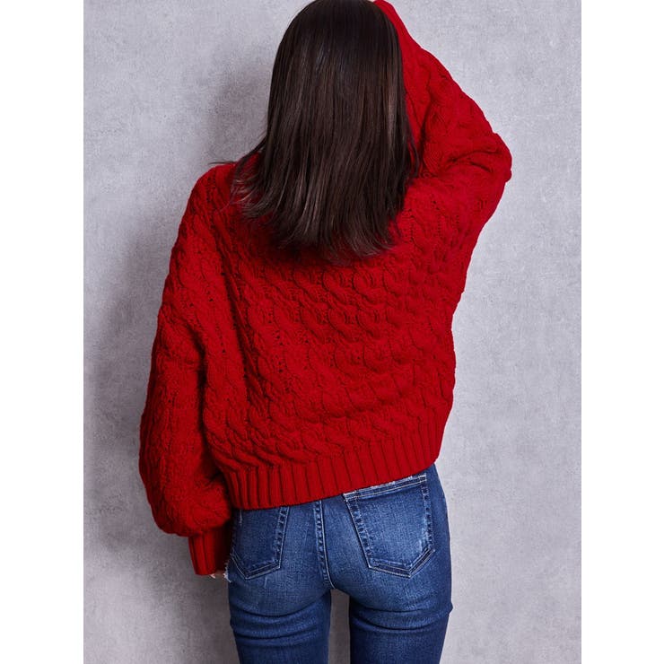 ケーブルクルーネックニットトップス | GYDA | 詳細画像4 