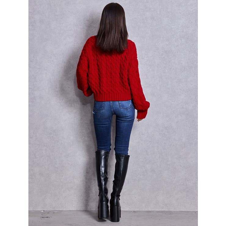 ケーブルクルーネックニットトップス | GYDA | 詳細画像9 