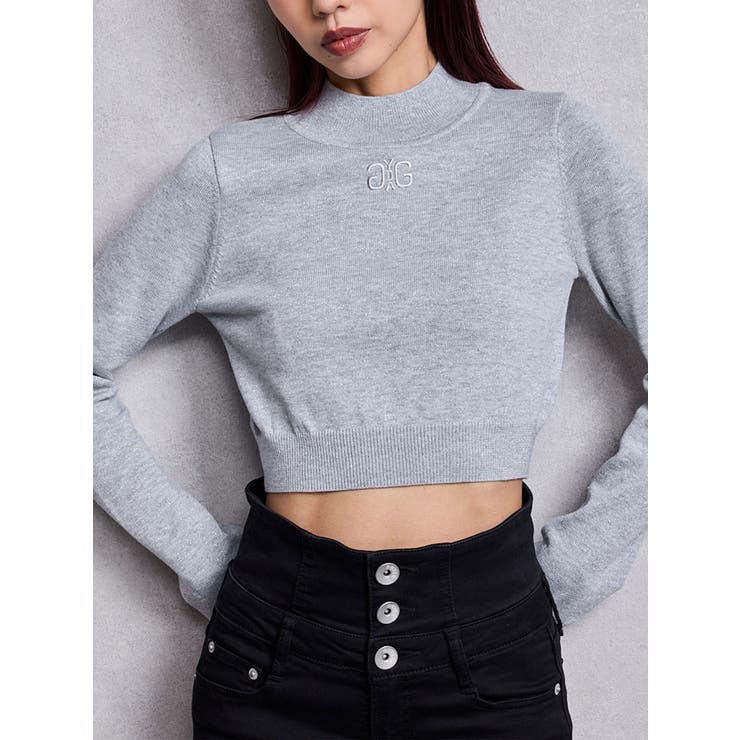 グレー | Symmetry GYDAラメニットトップス | GYDA