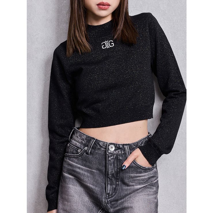 Symmetry GYDAラメニットトップス[品番：MKSW0067594]｜GYDA