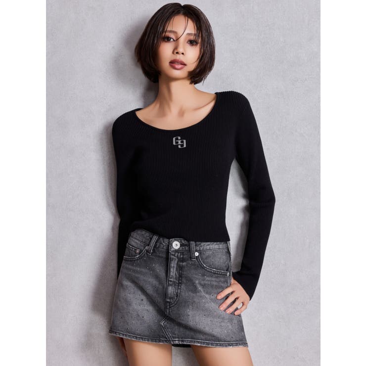 GGプレートlong sleeveニットトップス | GYDA | 詳細画像2 