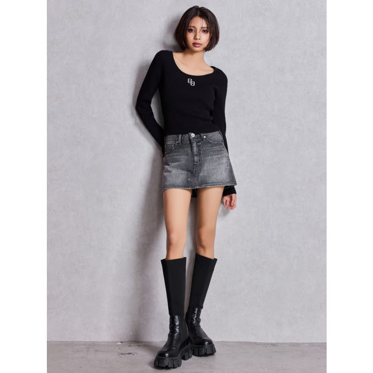 GGプレートlong sleeveニットトップス | GYDA | 詳細画像4 