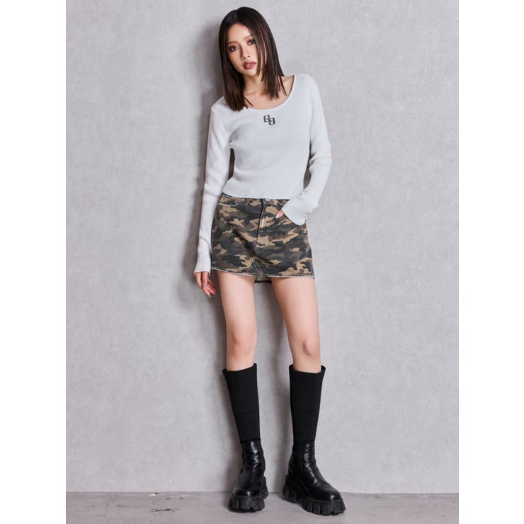 GGプレートlong sleeveニットトップス | GYDA | 詳細画像9 