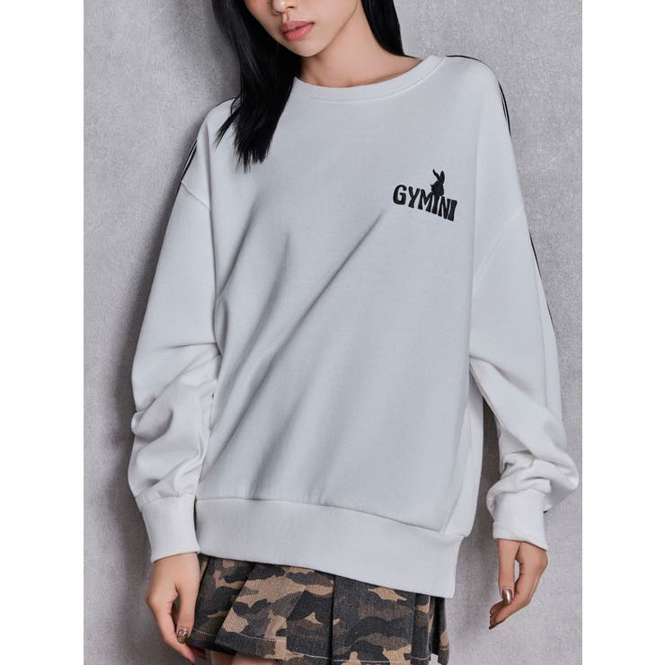 オフホワイト | GYMINI BUNNYラインスウェットトップス | GYDA