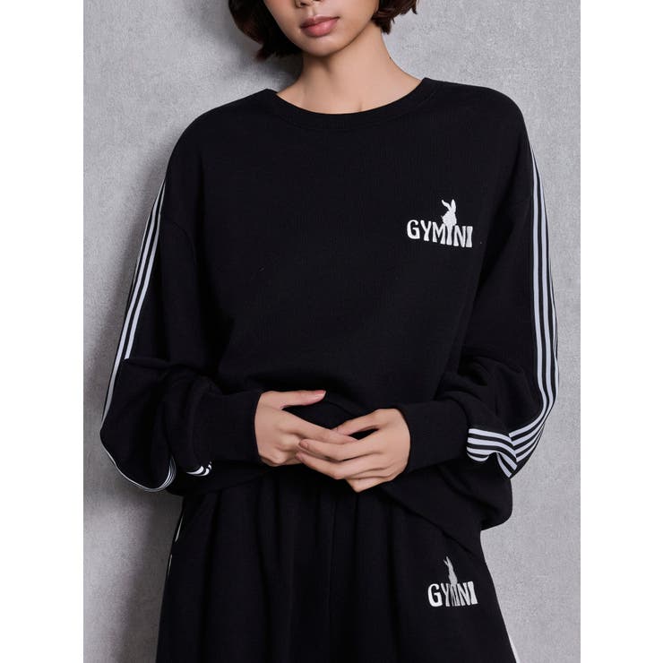 ブラック | GYMINI BUNNYラインスウェットトップス | GYDA