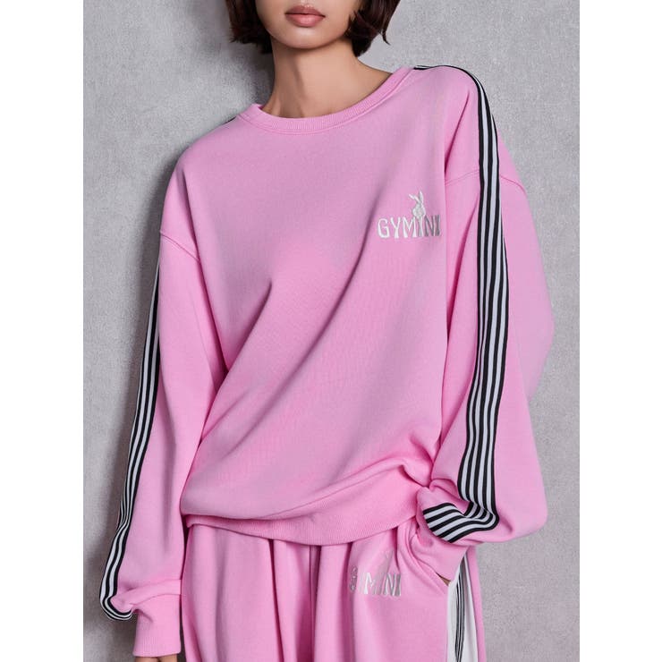 ピンク | GYMINI BUNNYラインスウェットトップス | GYDA