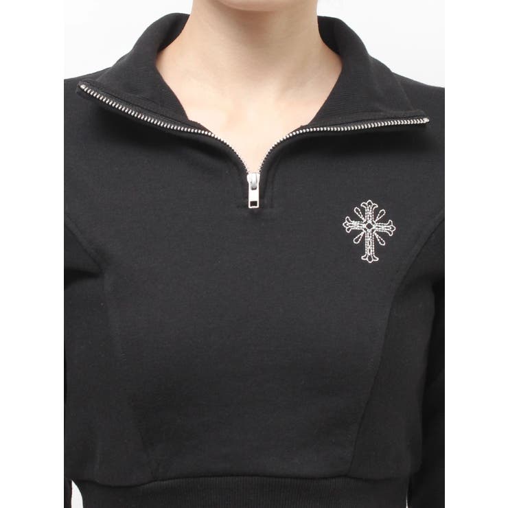 sacred edge crossハーフZIPショートスウェットトップス | GYDA | 詳細画像18 