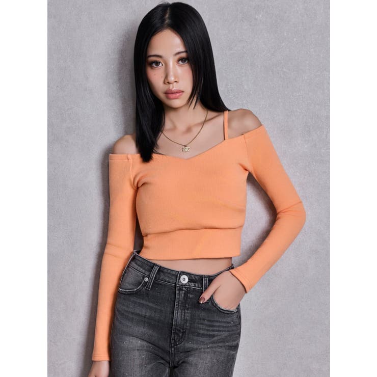 カシュクールデザインオフショルトップス | GYDA | 詳細画像10 