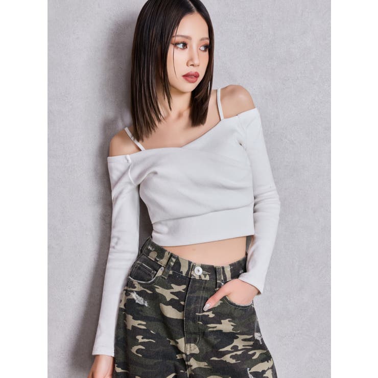 カシュクールデザインオフショルトップス | GYDA | 詳細画像3 